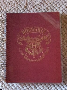 Hogwarts Red Spiral Calendar Planner with Gold Crest And 2 Pages Stickers